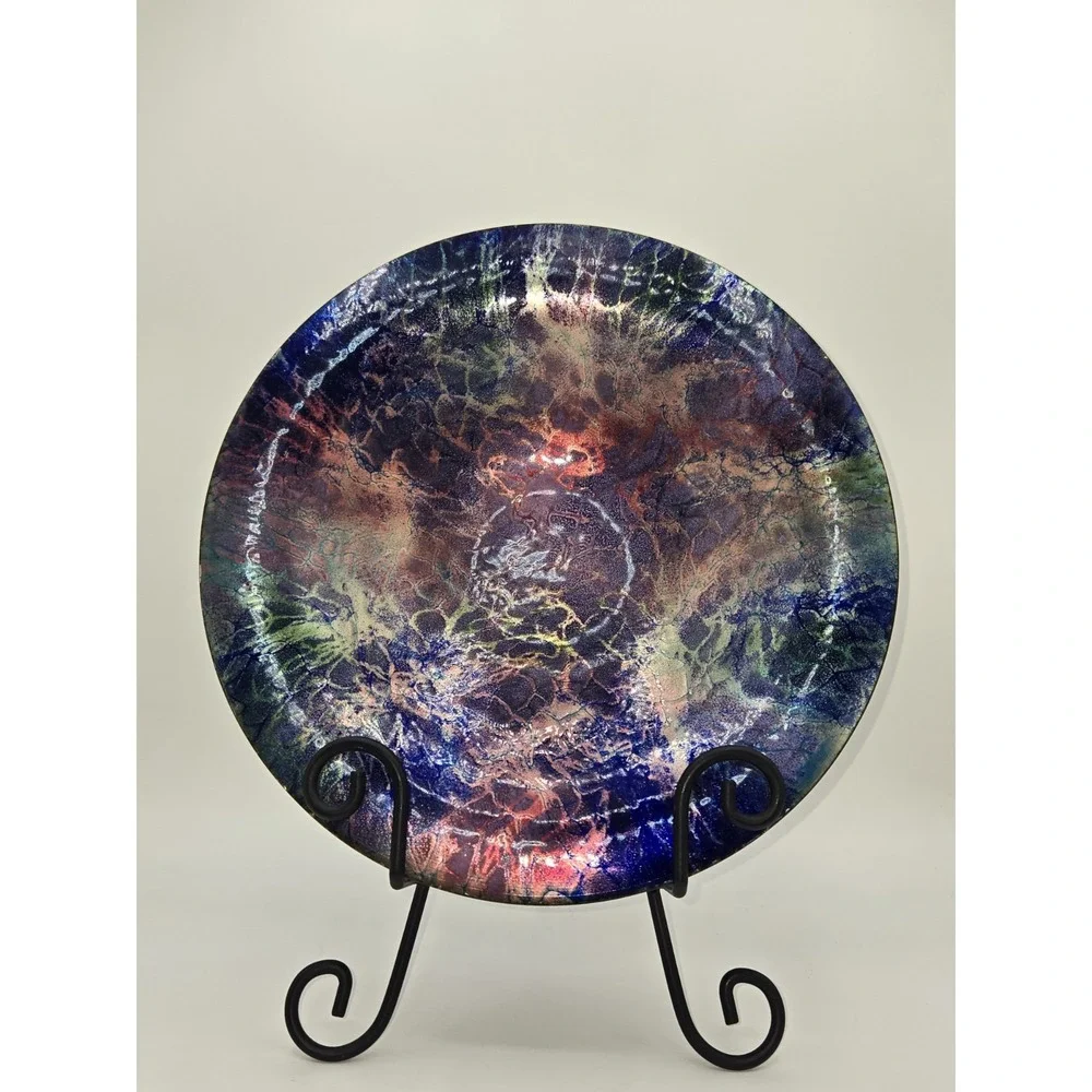 Studio Enamel Copper‎ Bowl Iridescent Crackle Finish 10